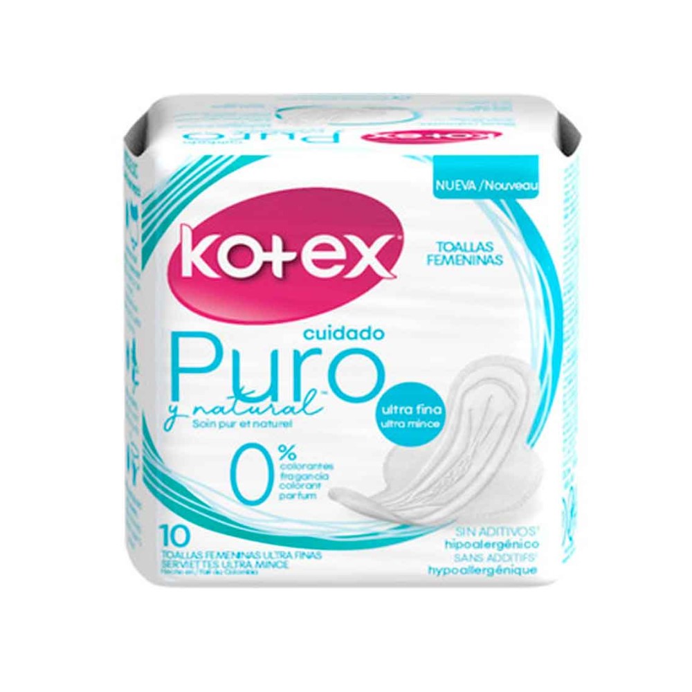 KOTEX TOALLAS ULTRA FINAS PURO 10und