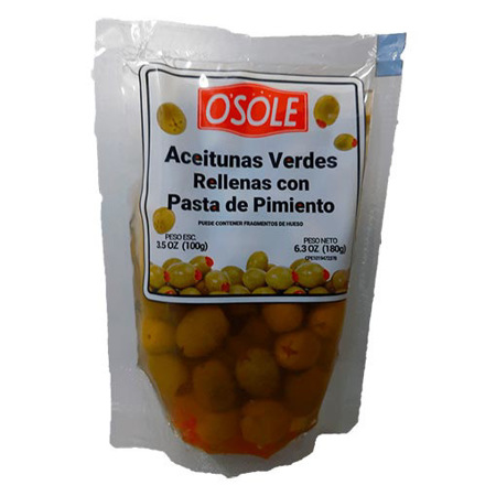 OSOLE ACEITUNAS VERDES C/PIMIENTO 180G