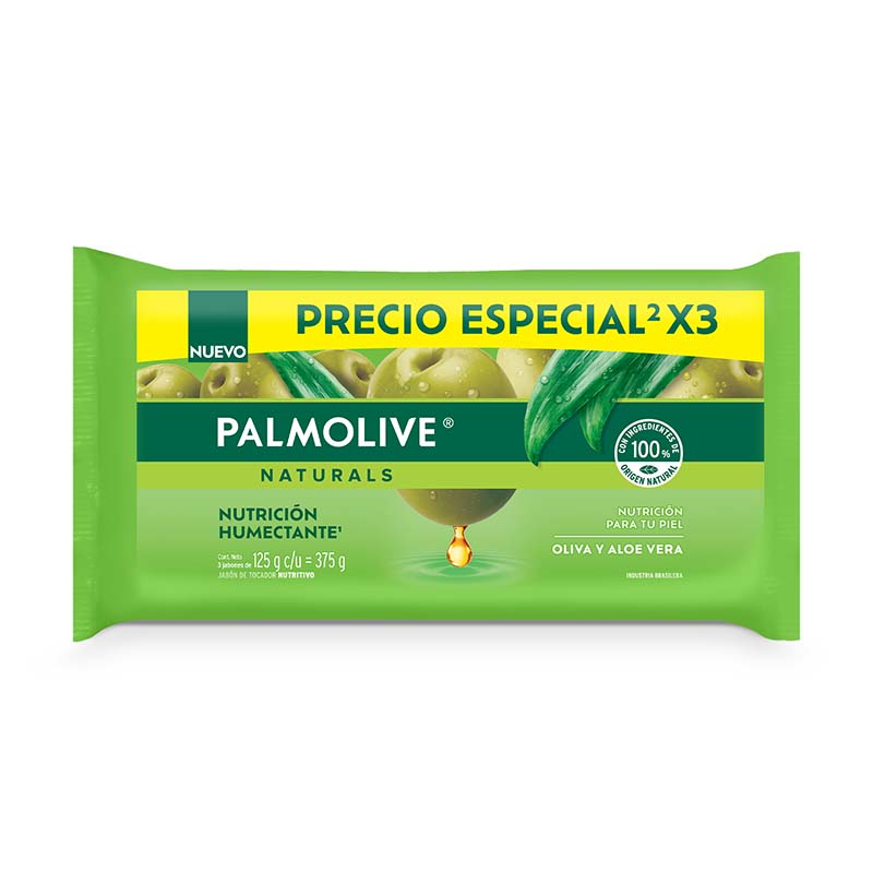 PALMOLIVE JABON 3x125g ALOE Y OLIVA