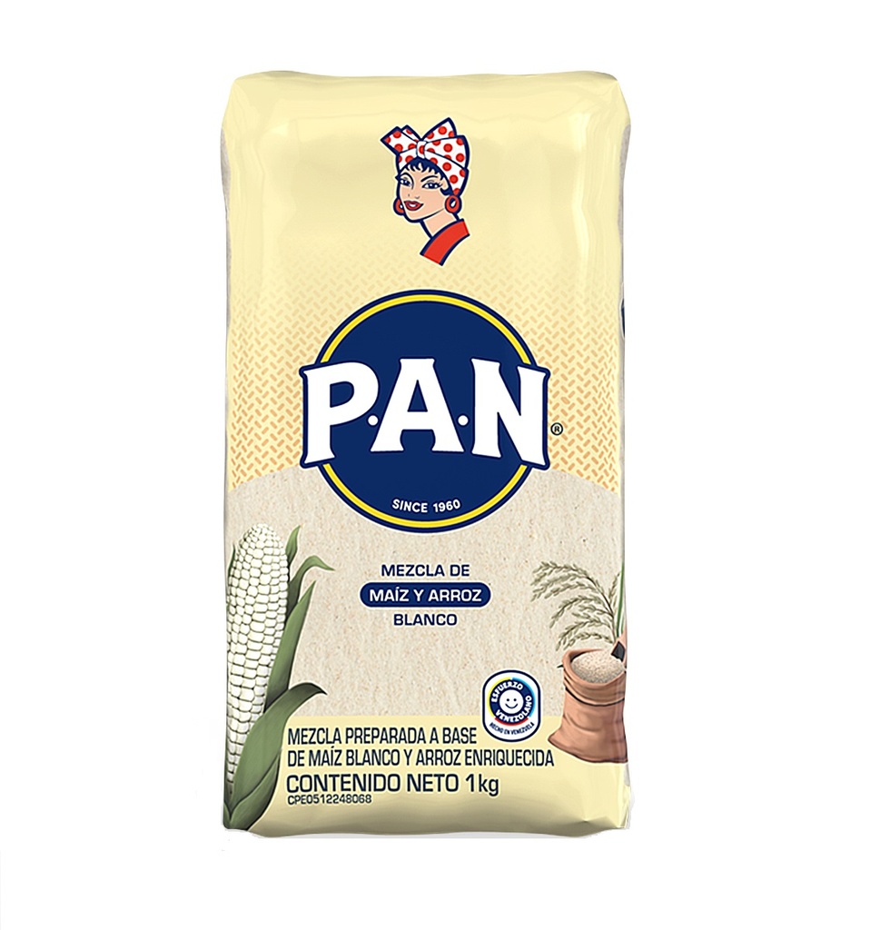 PAN MEZCLA MAIZ BLANCO Y ARROZ 1KG