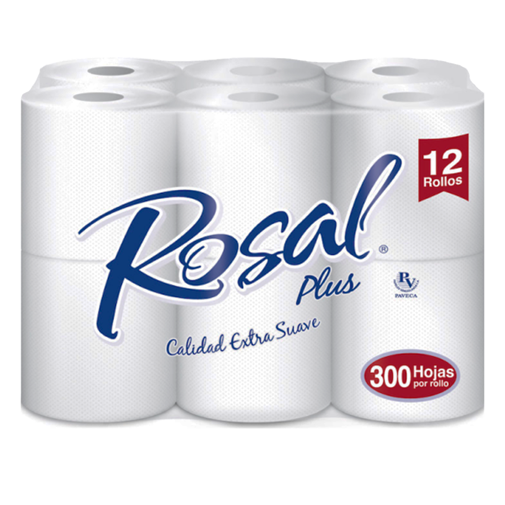 PAPEL HIGIENICO ROSAL PLUS 12R 300H