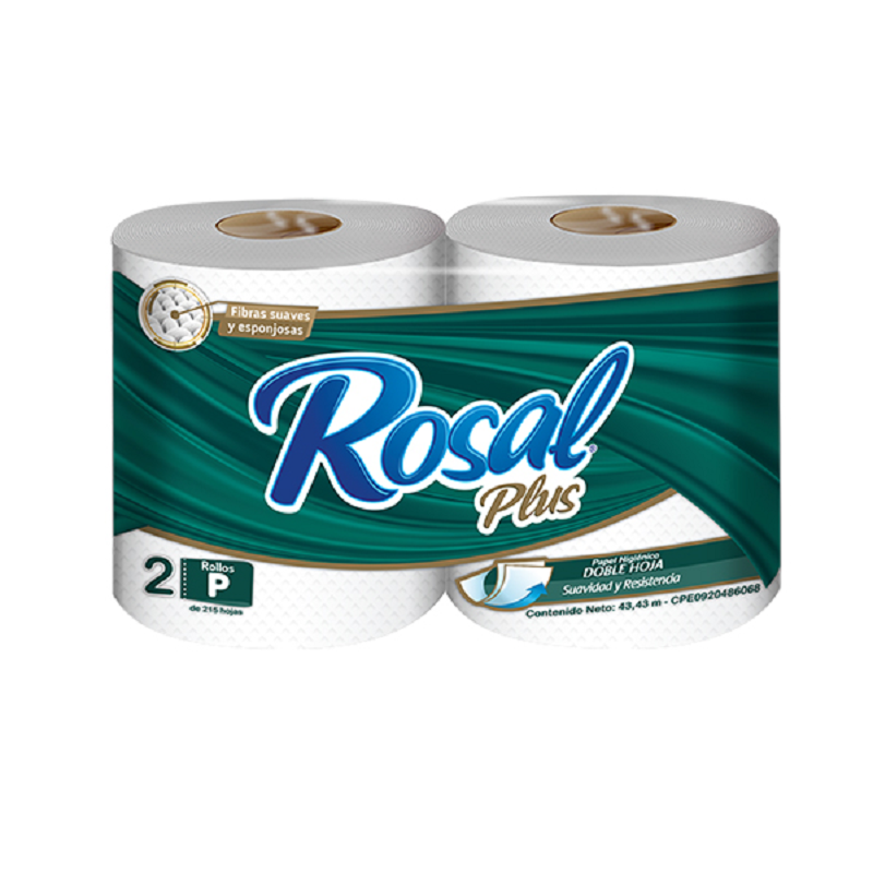 PAPEL HIGIENICO ROSAL PLUS 2R 215H