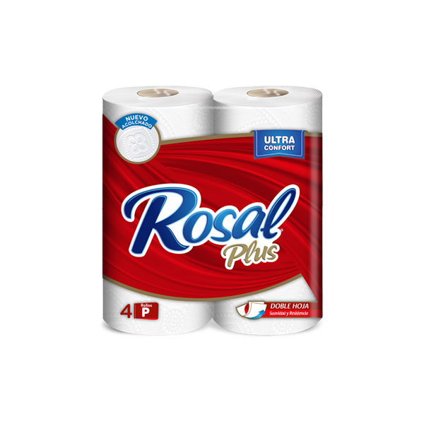 PAPEL HIGIENICO ROSAL PLUS 4R 180H