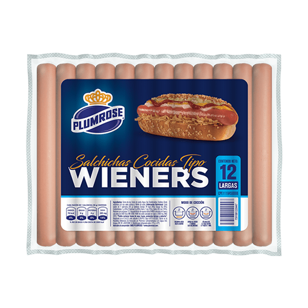 SALCHICHAS WIENERS PLUMROSE LARGA 12und