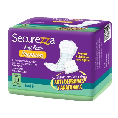 SECUREZZA POST PARTO PREMIUM 10und