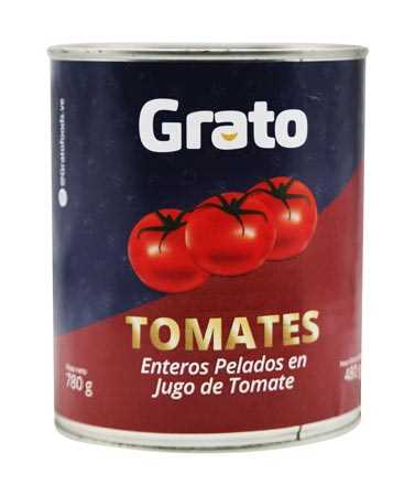 TOMATES ENTEROS PELADOS 480g GRATO