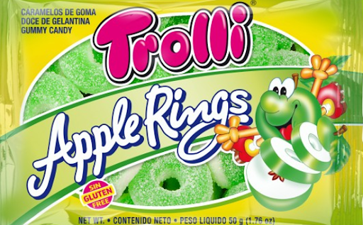 TROLLI APPLE RINGS 50G