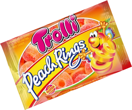 TROLLI PEACH RINGS 50G