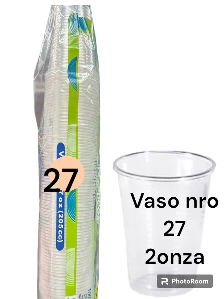 VASOS PLASTICOS 27 100und 2oz