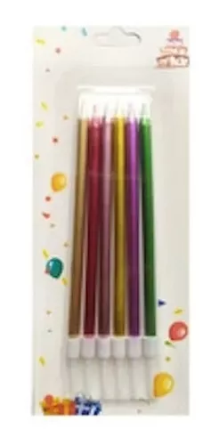 VELAS PLATEADAS RAINBOW CANDLE 6PCS