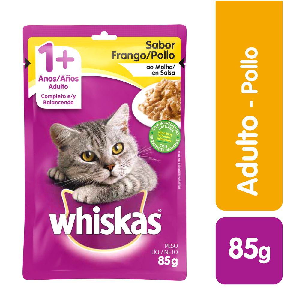 WHISKAS SACHET ADULTO POLLO 85g