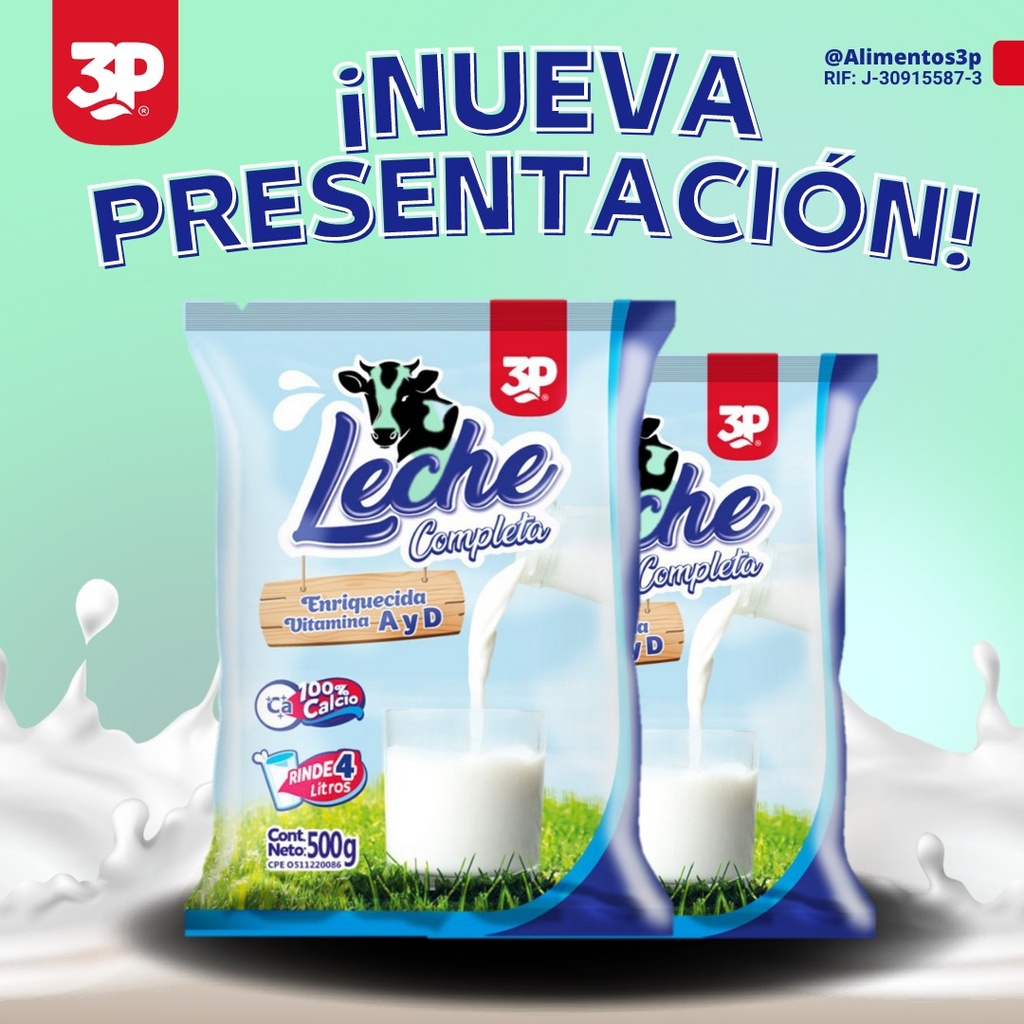 LECHE EN POLVO 3P COMPLETA 500g