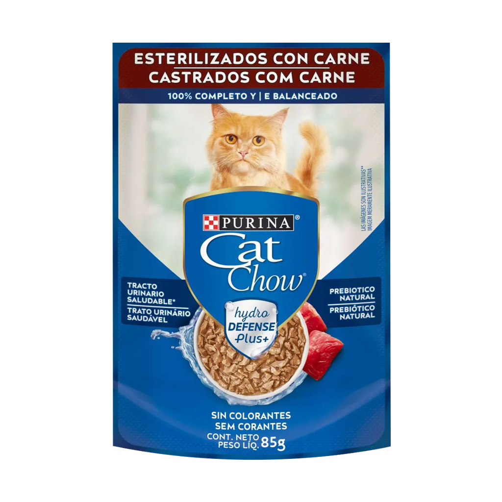 CAT CHOW SACHET ESTERILIZADO CARNE 85g