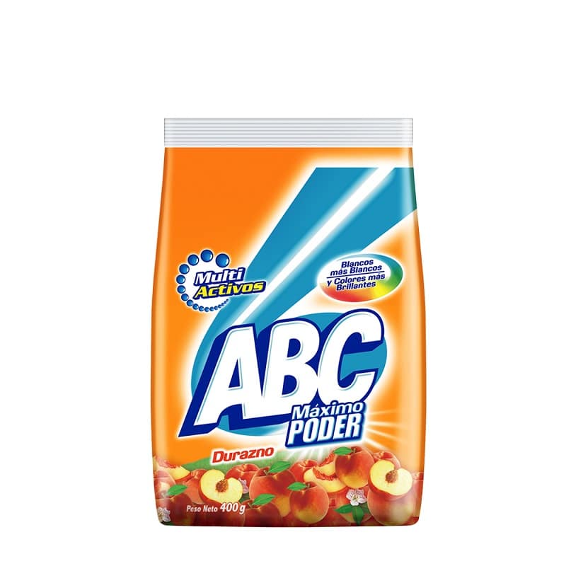 ABC DURAZNO 400G DETERGENTE EN POLVO