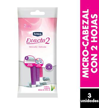 AFEITADORA SCHICK EXACTA 2 DELICADA 3und