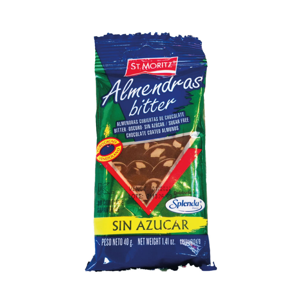 ALMENDRAS CHOCOLATE BITTER S/AZUCAR 40g