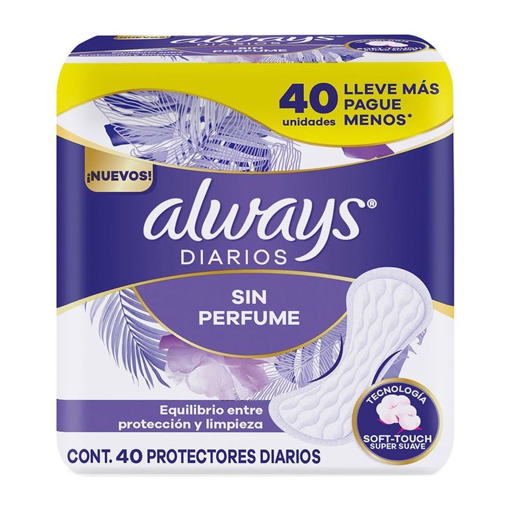 ALWAYS PROTECTORES DIARIOS 40U S/PERFUME