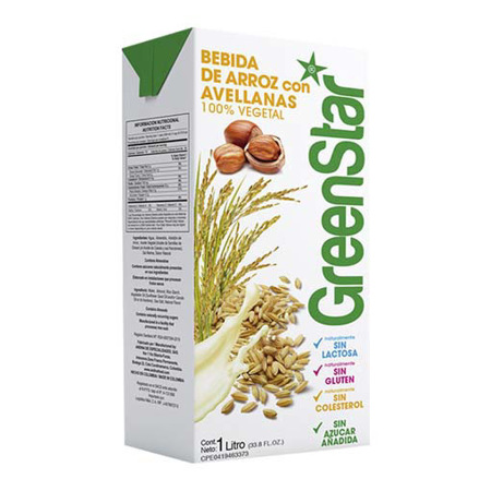 BEBIDA DE ARROZ C/AVELLANAS 1L GREENSTAR