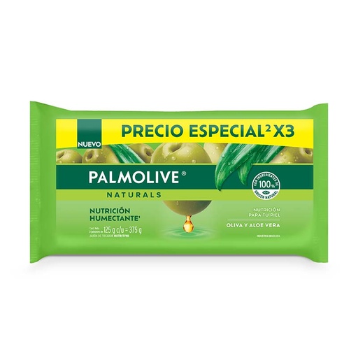 [02001] PALMOLIVE JABON 3x125g ALOE Y OLIVA